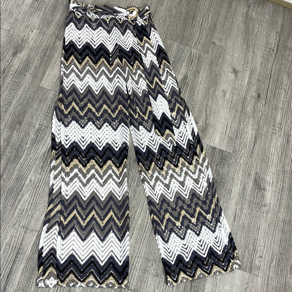 Trina Turk Black and White Wide Leg Pants